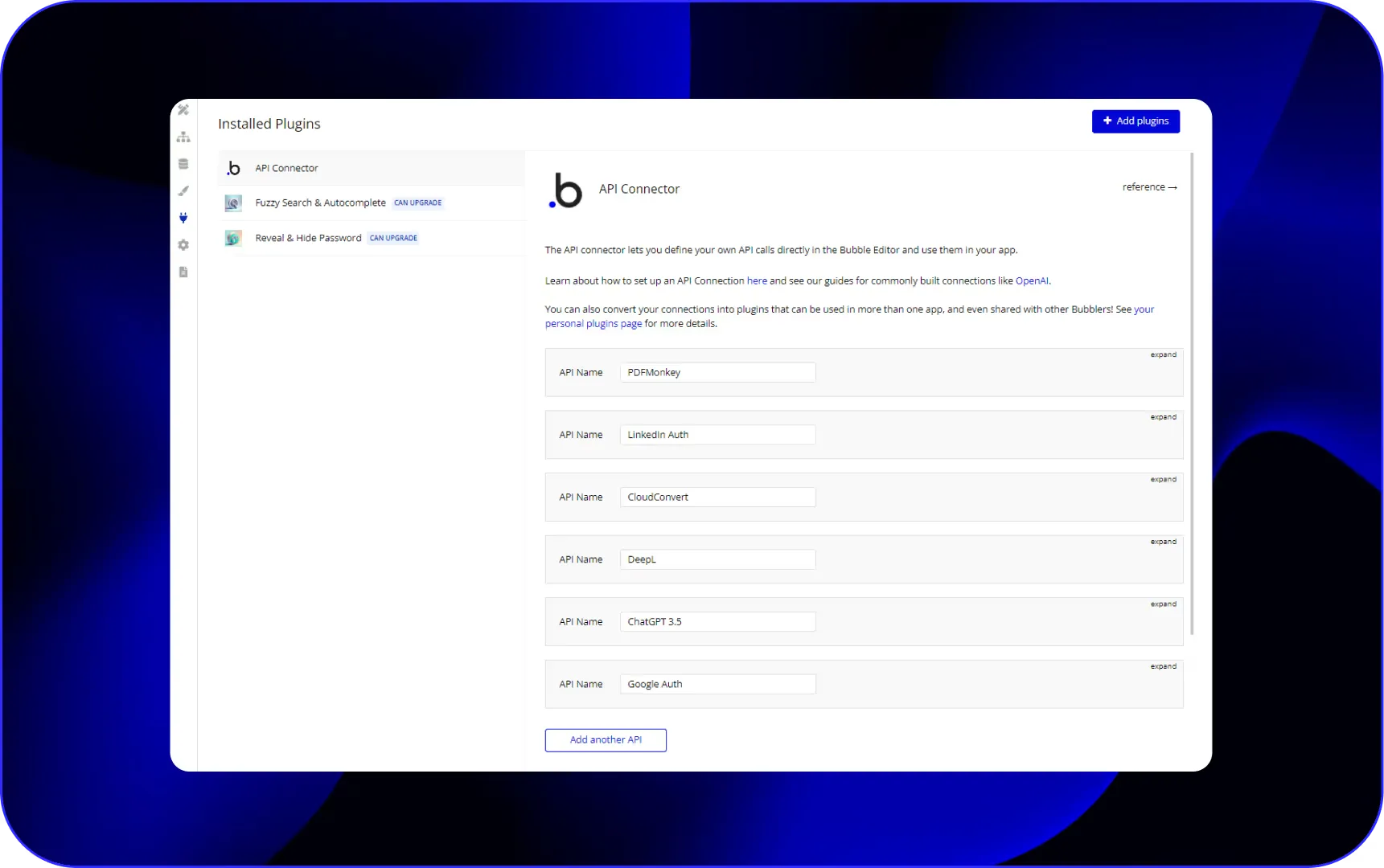 Bubble API Connector configuration